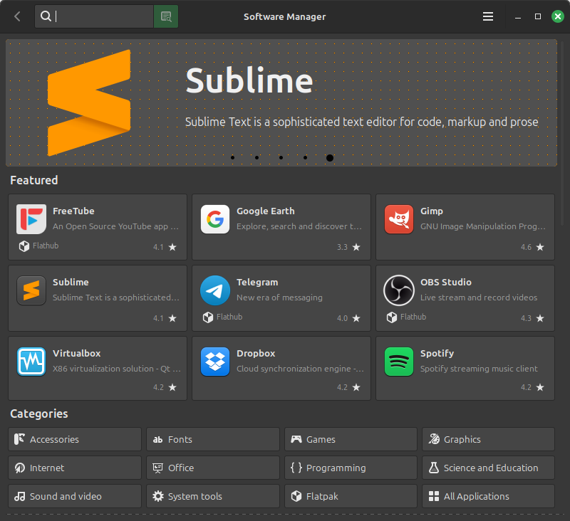 Software Manager de Linux Mint